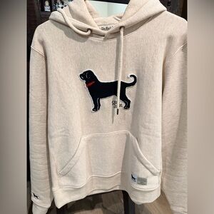 The Black Dog Cream Hoodie with Black and Red Design